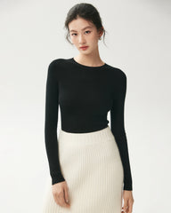 100% Merino Wool Crew Neck Top