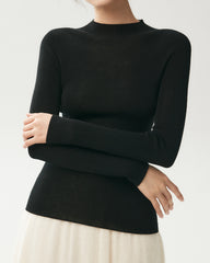 100% Merino Wool Mock Neck Top