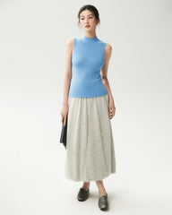 100% Merino Wool Sleeveless Mock Neck Top