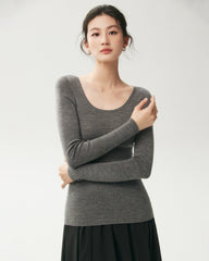 100% Merino Wool Wide Neck Sweater