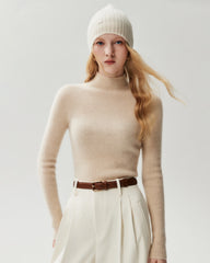 100% Pure Cashmere High Neck Fitted Pullover