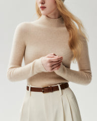 100% Pure Cashmere High Neck Fitted Pullover