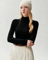 100% Pure Cashmere High Neck Fitted Pullover