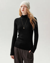100% Pure Cashmere High Neck Fitted Pullover