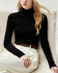 100% Pure Cashmere High Neck Fitted Pullover