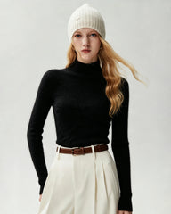 100% Pure Cashmere High Neck Fitted Pullover