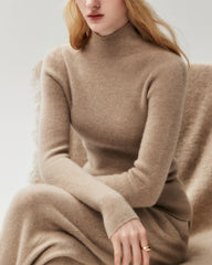 100% Pure Cashmere High Neck Fitted Pullover