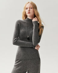 100% Pure Cashmere High Neck Fitted Pullover