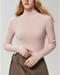 100% Pure Cashmere High Neck Fitted Pullover