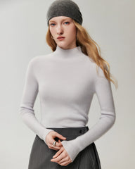 100% Pure Cashmere High Neck Fitted Pullover