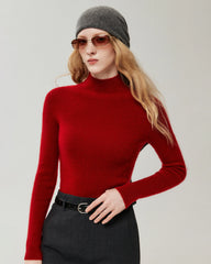 100% Pure Cashmere High Neck Fitted Pullover