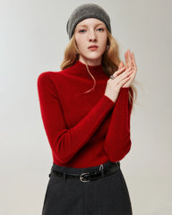 100% Pure Cashmere High Neck Fitted Pullover
