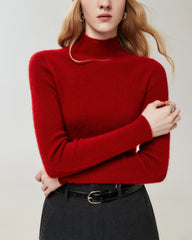 100% Pure Cashmere High Neck Fitted Pullover