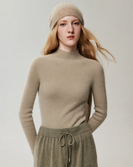 100% Pure Cashmere High Neck Fitted Pullover
