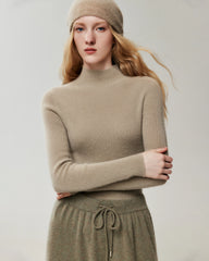 100% Pure Cashmere High Neck Fitted Pullover