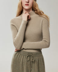 100% Pure Cashmere High Neck Fitted Pullover