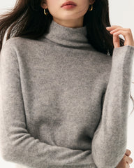 100% Pure Cashmere Mock Neck Sweater