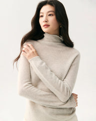100% Pure Cashmere Mock Neck Sweater