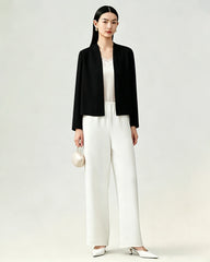 19 Momme Silk Open Front Long Sleeve Cardigan
