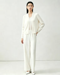 19 Momme Silk Open Front Long Sleeve Cardigan