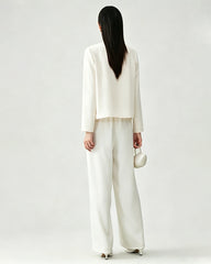 19 Momme Silk Open Front Long Sleeve Cardigan