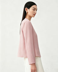 19 Momme Silk Open Front Long Sleeve Cardigan
