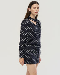 19 Momme Silk Polka Dot Bodycon Mini Dress