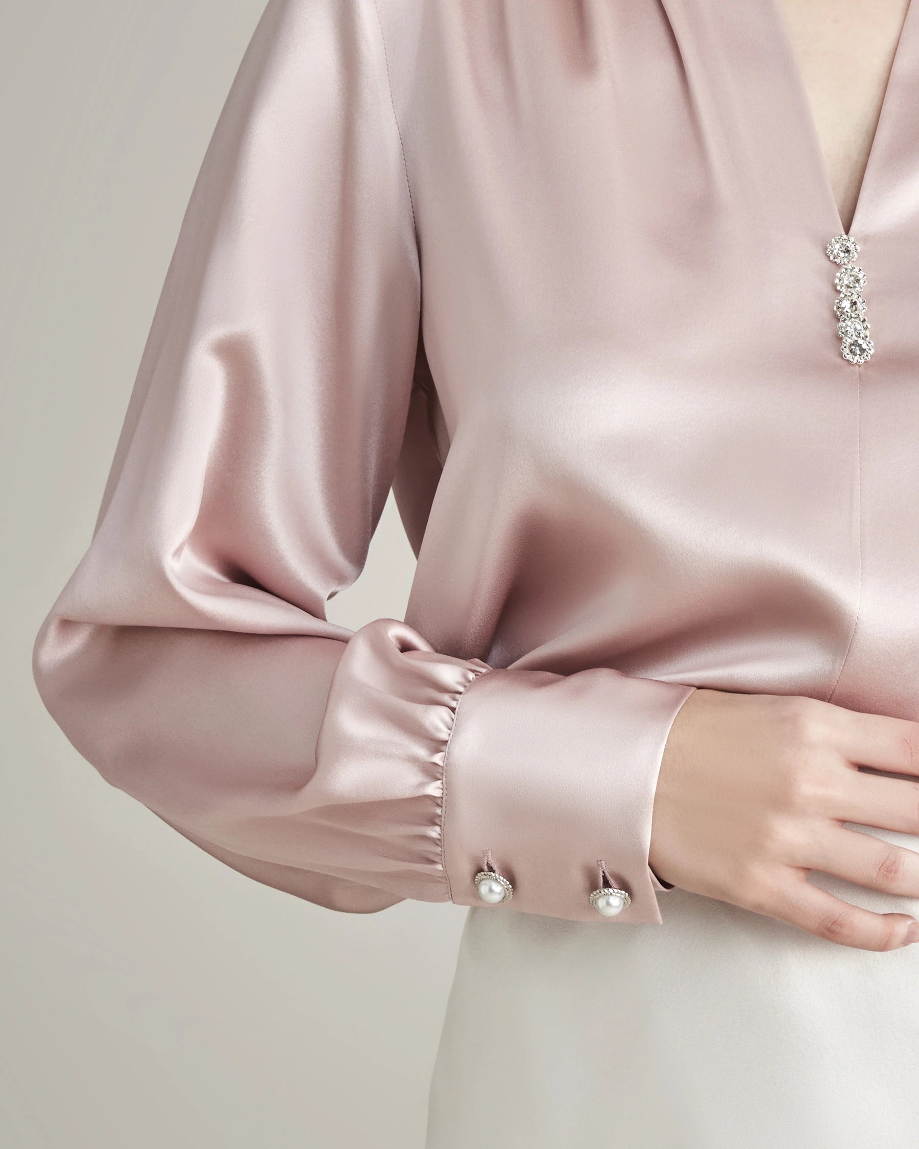 100% Silk Shirt Silk Blouse Rose PInk
