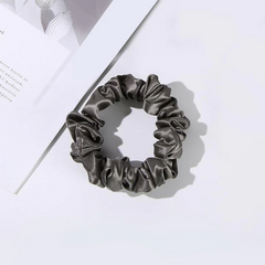 22 Momme 2.5 CM Midi Light Silk Hair Loop Scrunchy Dark Grey