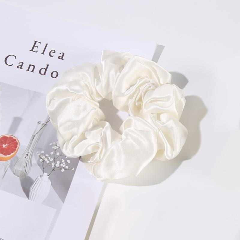 22 Momme 5 CM Large Light Silk Hair Bands White