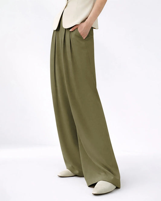 22 Momme High Waist Silk Wide Leg Pants