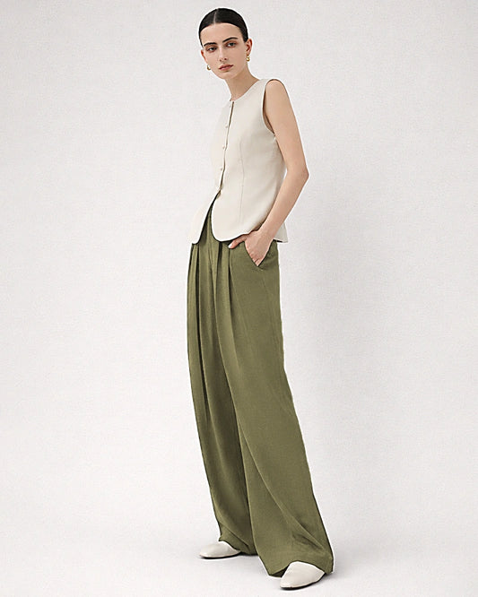 22 Momme High Waist Silk Wide Leg Pants