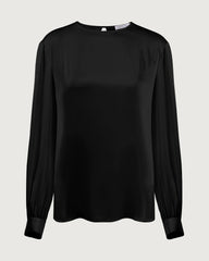 22 Momme Silk Crew Neck Drop Shoulder Pullover Blouse
