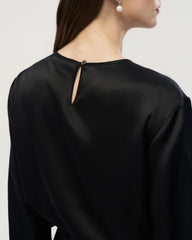 22 Momme Silk Crew Neck Drop Shoulder Pullover Blouse