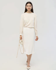 22 Momme Silk Crew Neck Drop Shoulder Pullover Blouse