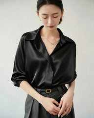 22 Momme Silk Hidden Placket Blouse