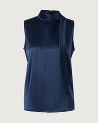 22 Momme Silk Mock Neck Sleeveless Tank Top