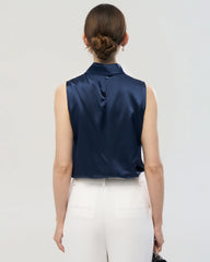 22 Momme Silk Mock Neck Sleeveless Tank Top