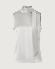 22 Momme Silk Mock Neck Sleeveless Tank Top