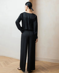 22 Momme Silk Shirt and Straight Pants Set