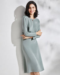 30 Momme Heavy Silk Bias-Cut Midi Skirt