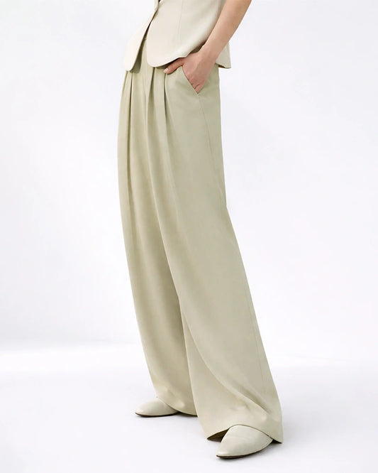 30 Momme High Waist Silk Wide Leg Pants