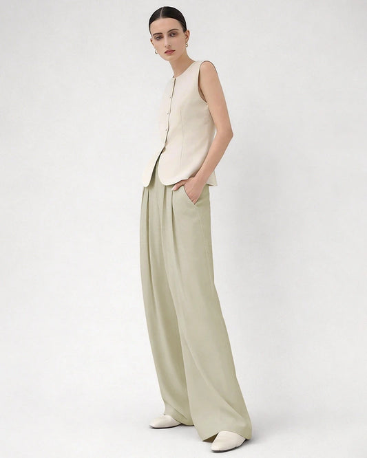 30 Momme High Waist Silk Wide Leg Pants