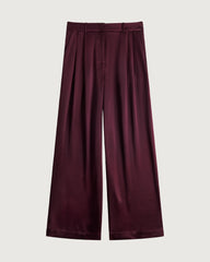 30 Momme Silk Pleated Straight Leg Trousers