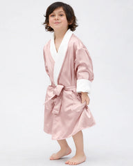 Kid's Silk and Velvet Reversible Robe for Winter