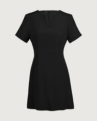 40 Momme Silk A Line Short Sleeve Dress
