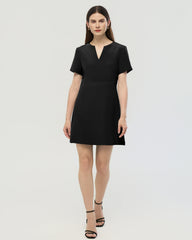 40 Momme Silk A Line Short Sleeve Dress