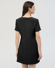 40 Momme Silk A Line Short Sleeve Dress