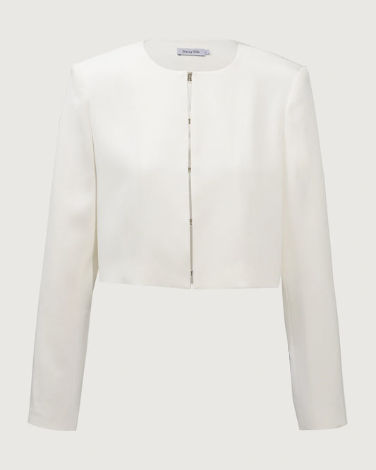 40 Momme Silk Cropped Jacket