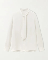 Silk Bow Tie Long Sleeve Blouse
